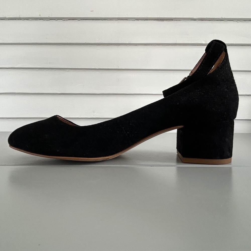 Madewell Inez Suede Ankle Strap‎ Black Shoe Sz 6.5